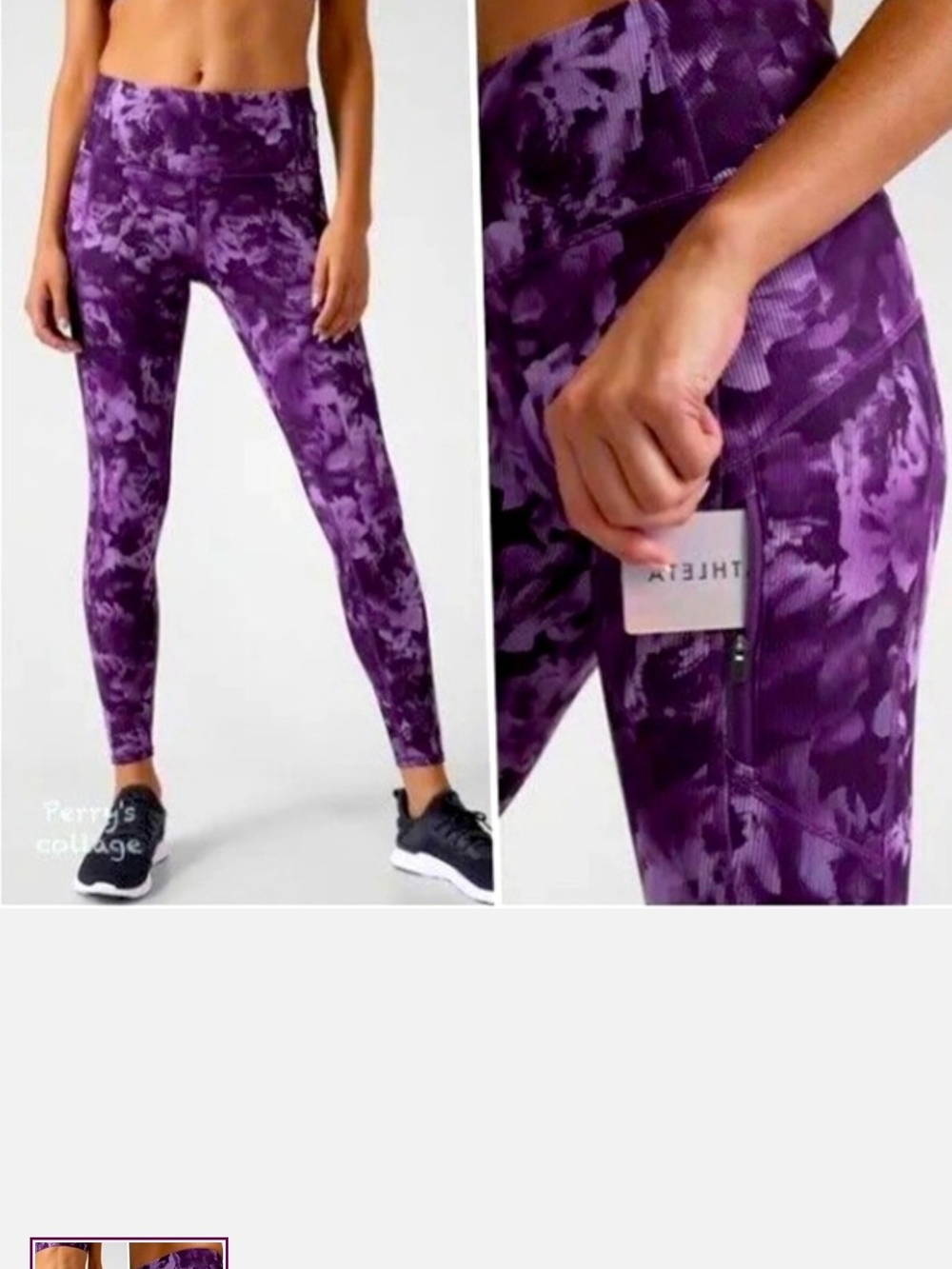 Athleta Purple Printed High-Rise Pocket Leggings